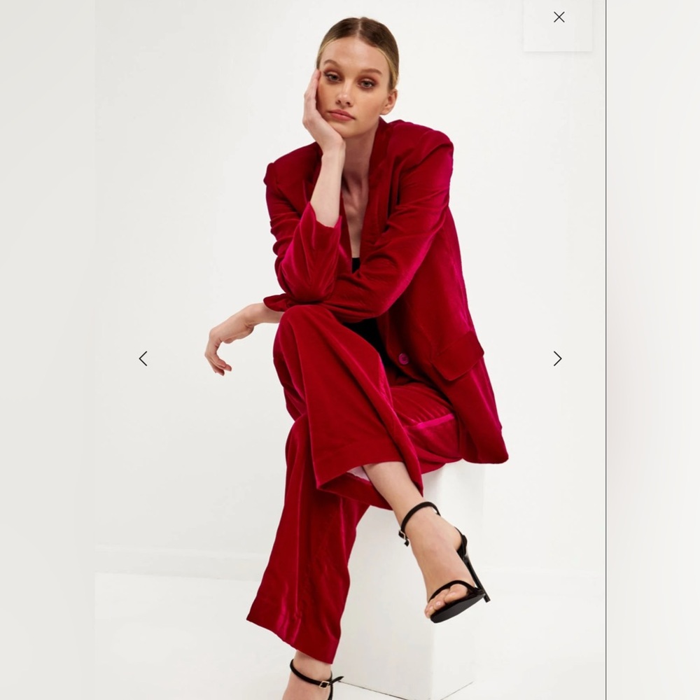 Endless Rose Matte Velvet Fuchsia Pink Blazer NWT Size L